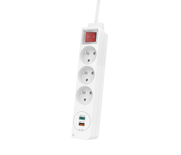 Hama Listwa zasilająca - 3 gniazda, 2x USB-C, USB-A - 1177338 - zdjęcie